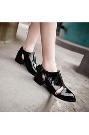 Women's Shoes Patent Leather Chunky Heel Heels / Pointed Toe Heels Casual Black