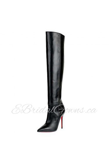 Women's Shoes Leatherette Stiletto Heel Fashion Boots / Pointed Toe Boots Wedding / Office & Career