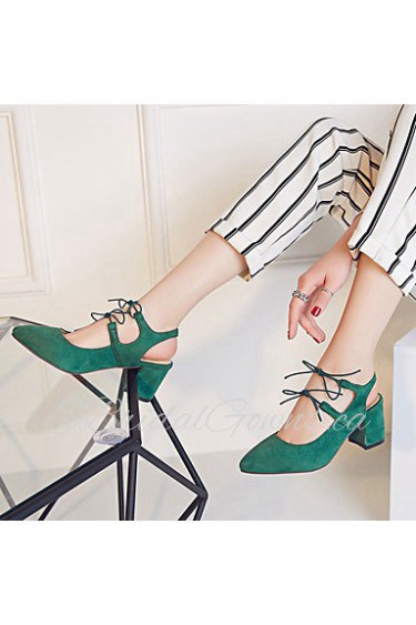 Women's Shoes Heel Heels / Pointed Toe Sandals / Heels Outdoor / Dress / Casual Black / Green / Red