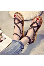 Women's Shoes Synthetic Flat Heel Flip Flops Sandals Outdoor / Casual Black / Yellow / White