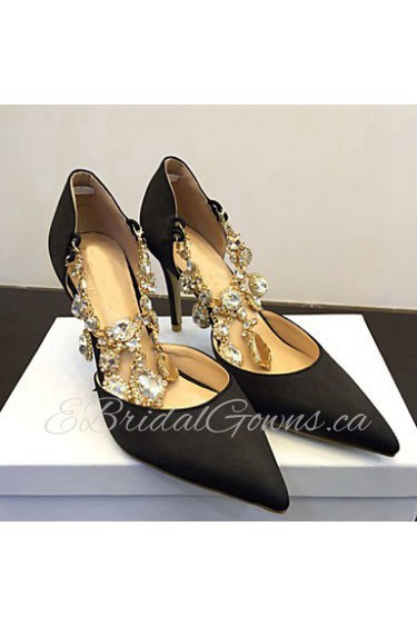 Women's Shoes Satin/Calf Hair Stiletto Heel Heels/Pointed Toe Pumps/Heels Wedding/Office & Career/Party & Evening/Dress