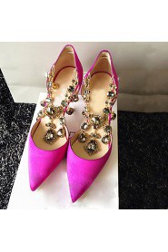 Women's Shoes Satin/Calf Hair Stiletto Heel Heels/Pointed Toe Pumps/Heels Wedding/Office & Career/Party & Evening/Dress