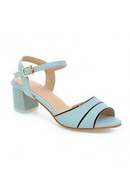 Women's Shoes Chunky Heel Peep Toe Sandals Office & Career / Dress / Casual Blue / Pink / White / Beige