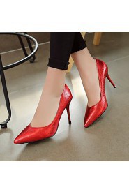 Women's Shoes Leatherette Stiletto Heel Heels Heels Office & Career / Dress / Casual Blue / Red / Silver / Gold