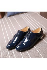 Women's Shoes Leatherette Low Heel Heels Flats Wedding / Office & Career / Party & Evening Black / Blue