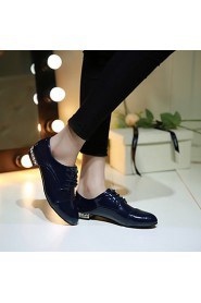 Women's Shoes Leatherette Low Heel Heels Flats Wedding / Office & Career / Party & Evening Black / Blue