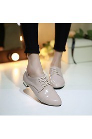 Women's Shoes Leatherette Low Heel Heels Flats Wedding / Office & Career / Party & Evening Black / Blue