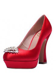 Women's Wedding Shoes Heels / Platform / Closed Toe Heels Wedding / Party & Evening / Dress Red / White / Champagne