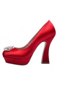 Women's Wedding Shoes Heels / Platform / Closed Toe Heels Wedding / Party & Evening / Dress Red / White / Champagne