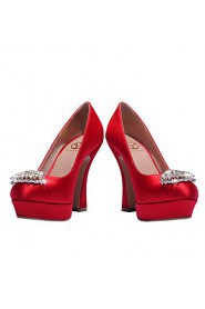 Women's Wedding Shoes Heels / Platform / Closed Toe Heels Wedding / Party & Evening / Dress Red / White / Champagne