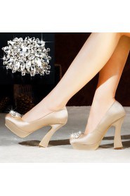 Women's Wedding Shoes Heels / Platform / Closed Toe Heels Wedding / Party & Evening / Dress Red / White / Champagne