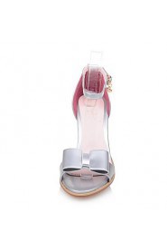 Women's Shoes Chunky Heel Round Toe Sandals Dress Green / Pink / White / Silver