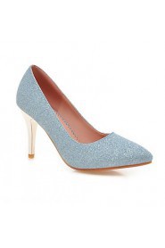 Women's Shoes Leatherette Stiletto Heel Heels Heels Office &/ Dress / Casual Blue / Purple / Silver / Gold