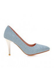 Women's Shoes Leatherette Stiletto Heel Heels Heels Office &/ Dress / Casual Blue / Purple / Silver / Gold