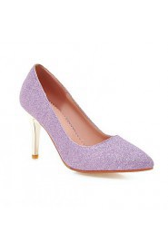 Women's Shoes Leatherette Stiletto Heel Heels Heels Office &/ Dress / Casual Blue / Purple / Silver / Gold