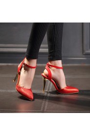 Women's Shoes Leatherette Stiletto Heel Heels Heels Wedding / Office & Career / Party & Evening Black / Red / Gold