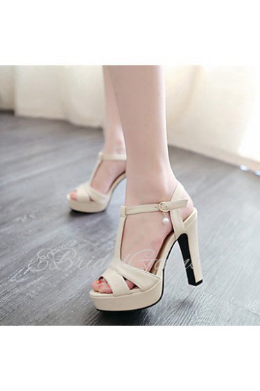 Women's Shoes Heel Heels / Peep Toe / Platform Sandals / Heels Office & Career / Dress / Casual Green / Pink / Beige