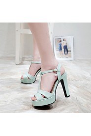 Women's Shoes Heel Heels / Peep Toe / Platform Sandals / Heels Office & Career / Dress / Casual Green / Pink / Beige