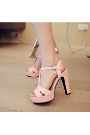 Women's Shoes Heel Heels / Peep Toe / Platform Sandals / Heels Office & Career / Dress / Casual Green / Pink / Beige