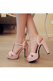 Women's Shoes Heel Heels / Peep Toe / Platform Sandals / Heels Office & Career / Dress / Casual Green / Pink / Beige