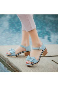 Women's Shoes Chunky Heel Peep Toe / Open Toe Sandals Party & Evening / Dress / Casual Black / Blue/ Gray / Orange