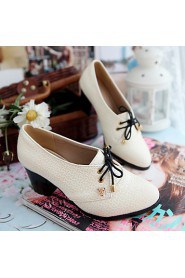 Women's Shoes Chunky Heel Comfort / Pointed Toe Oxfords Outdoor / Office & Career / Dress Black / Beige / Orange