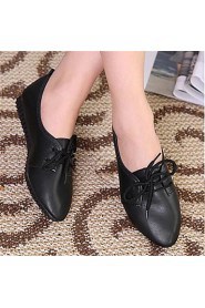 Women's Shoes Flat Heel Pointed Toe Oxfords Casual Black/White