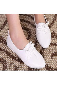 Women's Shoes Flat Heel Pointed Toe Oxfords Casual Black/White