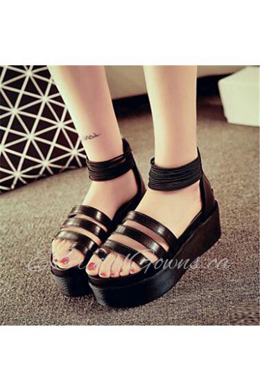 Women's Shoes Platform Peep Toe / Creepers Sandals Office & Career / Party & Evening Black / White