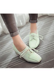 Women's Shoes Leatherette Chunky Heel Heels Heels Outdoor / Office & Career / Casual Blue / Green / Pink / White / Gray