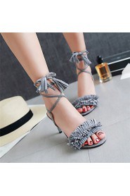 Women's Shoes Stiletto Heel Peep Toe / Open Toe Sandals Dress / Casual Black / Pink / Red / Gray