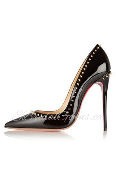 Women's Shoes Patent Leather Stiletto Heel Heels / Pointed Toe Heels Wedding / Party & Evening / Dress Black