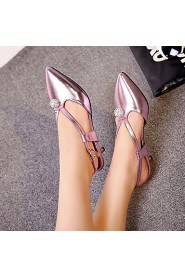 Women's Shoes Low Heel Pointed Toe / Open Toe Heels Party & Evening / Dress / Casual Green / Pink / Red / Silver / Gold