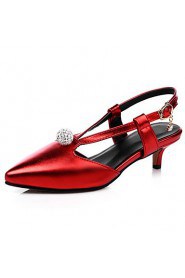 Women's Shoes Low Heel Pointed Toe / Open Toe Heels Party & Evening / Dress / Casual Green / Pink / Red / Silver / Gold