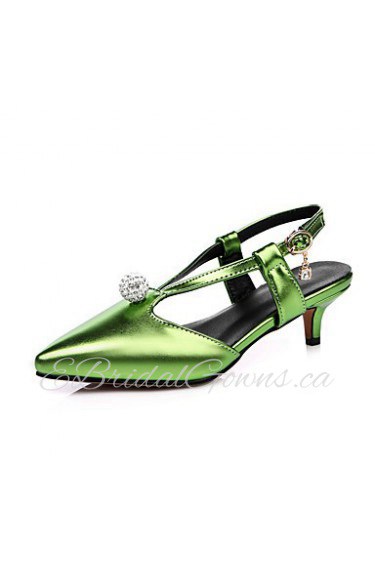 Women's Shoes Low Heel Pointed Toe / Open Toe Heels Party & Evening / Dress / Casual Green / Pink / Red / Silver / Gold