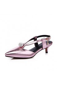 Women's Shoes Low Heel Pointed Toe / Open Toe Heels Party & Evening / Dress / Casual Green / Pink / Red / Silver / Gold