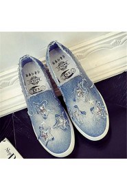 Women's Shoes Denim Flat Heel Comfort Loafers Outdoor / Athletic / Casual Blue