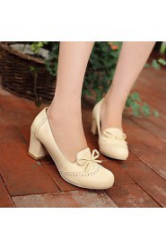 Women's Shoes Leatherette Chunky Heel Heels Heels Wedding / Office & Career / Party & Evening Blue / Pink / Beige