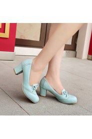 Women's Shoes Leatherette Chunky Heel Heels Heels Wedding / Office & Career / Party & Evening Blue / Pink / Beige