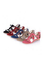 Women's Shoes Flat Heel Comfort Sandals Office & Career/Dress Black/Blue/Pink/Red/Beige