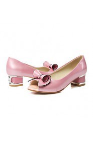 Women's Shoes Chunky Heel Peep Toe Sandals Party & Evening / Dress / Casual Pink / White