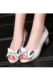 Women's Shoes Chunky Heel Peep Toe Sandals Party & Evening / Dress / Casual Pink / White