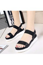 Women's Shoes Leatherette Platform Creepers Sandals Outdoor / Casual Black / White / Silver