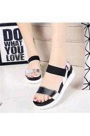 Women's Shoes Leatherette Platform Creepers Sandals Outdoor / Casual Black / White / Silver