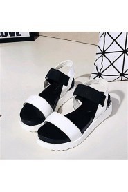 Women's Shoes Leatherette Platform Creepers Sandals Outdoor / Casual Black / White / Silver