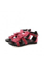 Women's Shoes Flat Heel Round Toe Sandals Casual Black / Brown / Red