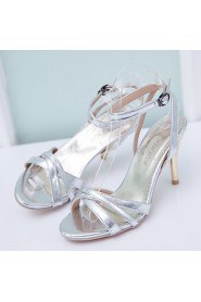 Women's Shoes Stiletto Heel Round Toe Sandals Dress Red / Silver / Gold