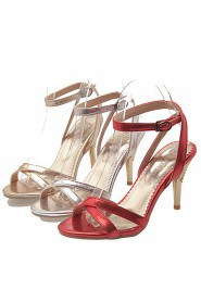 Women's Shoes Stiletto Heel Round Toe Sandals Dress Red / Silver / Gold