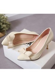 Women's Shoes Leatherette Chunky Heel Heels Heels Office & Career / Dress / Casual Blue / Pink / Beige