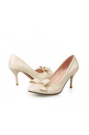 Women's Shoes Leatherette Chunky Heel Heels Heels Office & Career / Dress / Casual Blue / Pink / Beige